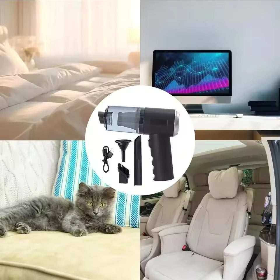 SH&RO Wireless Car Vacuum Cleaner USB Charging 1200mAh Portable Cleaning ✨